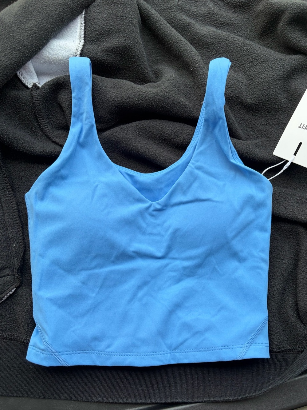 Blue Scoop Neck Crop Tank Top Size XS